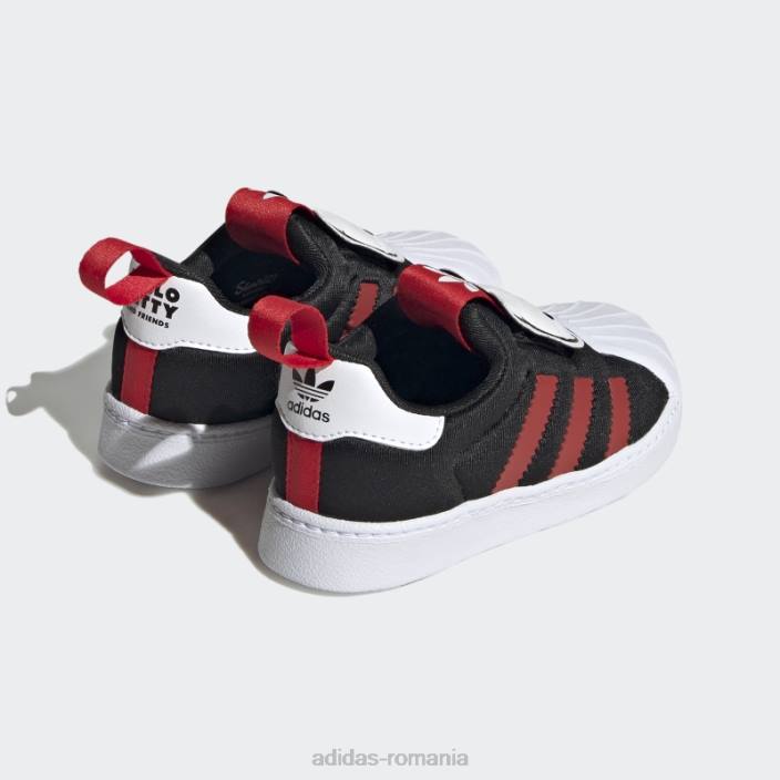 Adidas pantofi albi superstar 360 de modă copii negru/rosu/alb 2JBN11191
