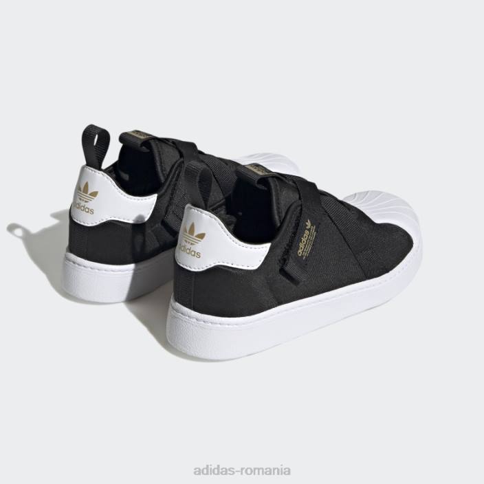 Adidas pantofi albi superstar 360 eleganti copii negru/auriu metalic/alb 2JBN11109
