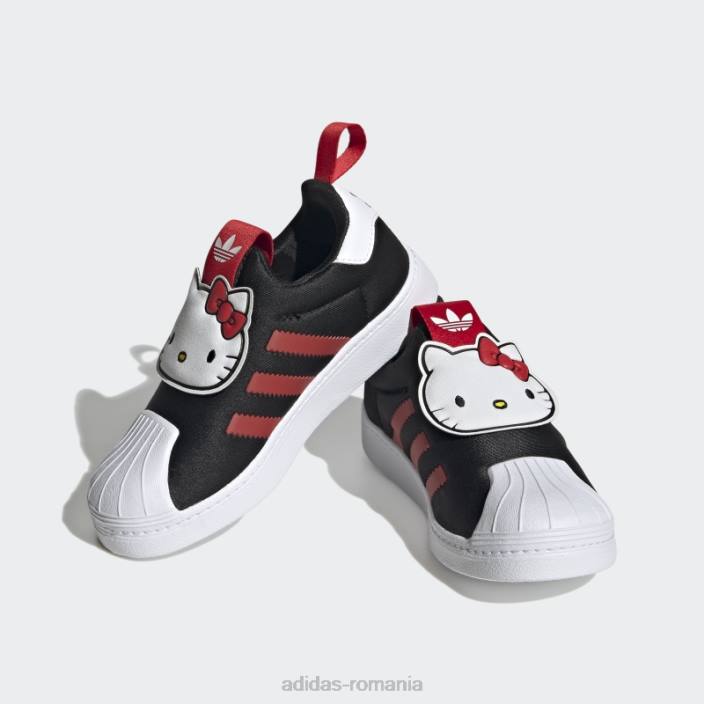 Adidas pantofi albi superstar 360 moda copii negru/rosu/alb 2JBN18247