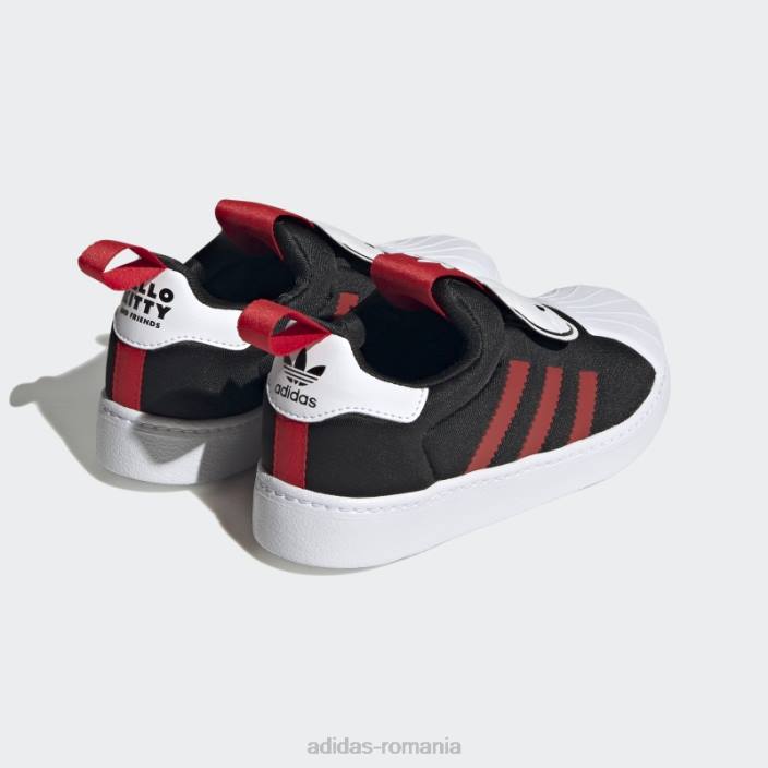Adidas pantofi albi superstar 360 moda copii negru/rosu/alb 2JBN18247