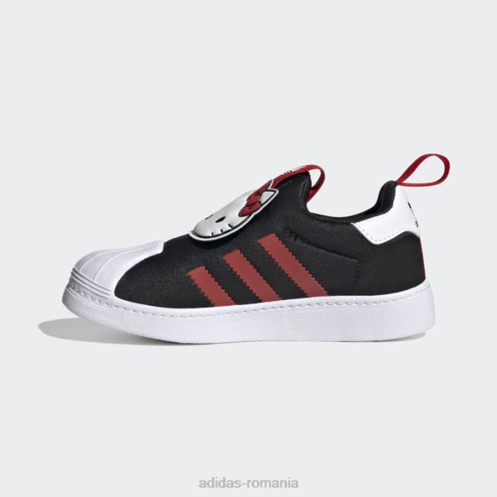 Adidas pantofi albi superstar 360 moda copii negru/rosu/alb 2JBN18247