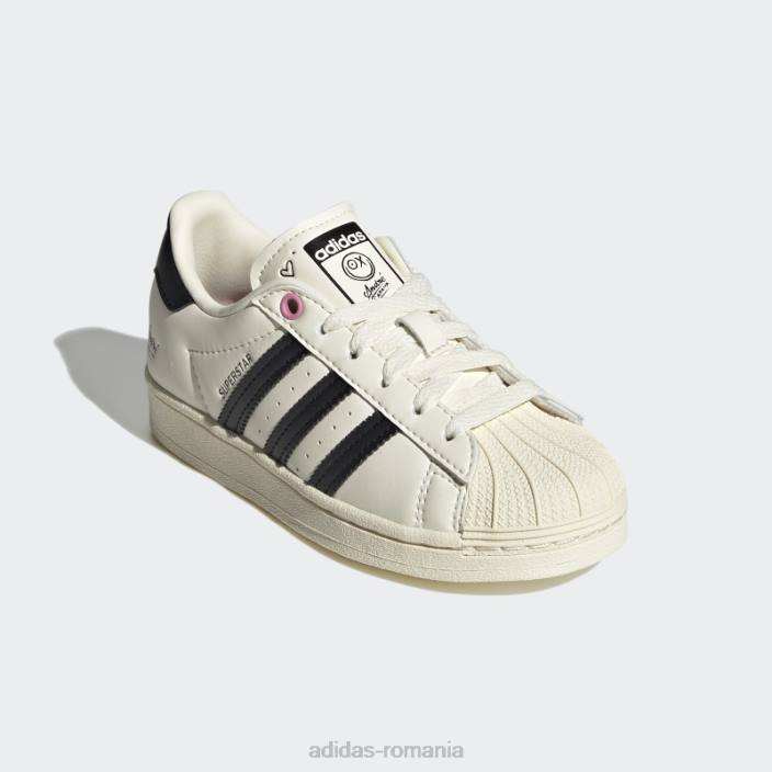 Adidas pantofi albi superstar x andré saraiva copii alb negru 2JBN11530