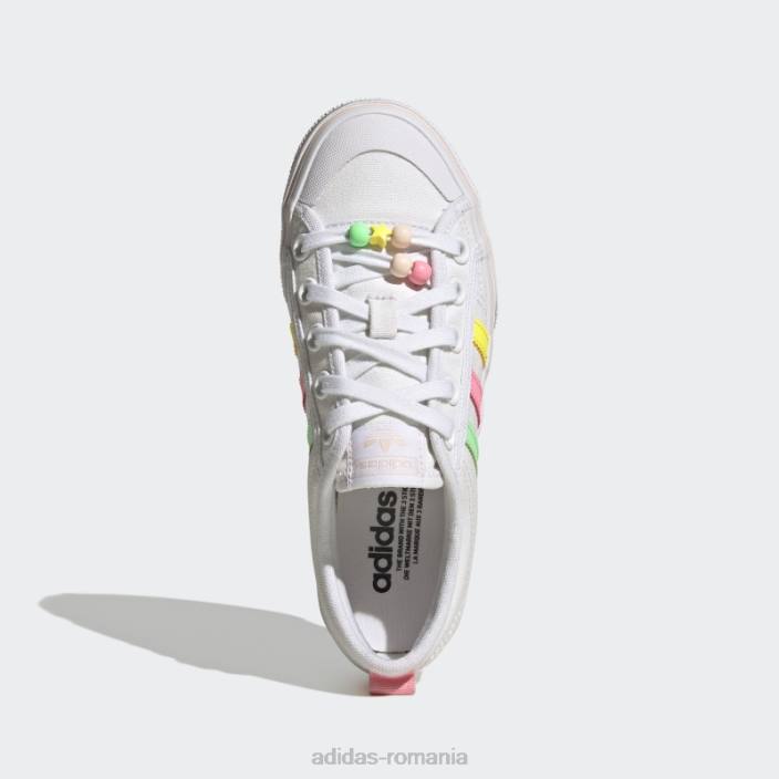 Adidas pantofi cu platformă nizza beam roz copii alb/galben/roz fascicul 2JBN18075