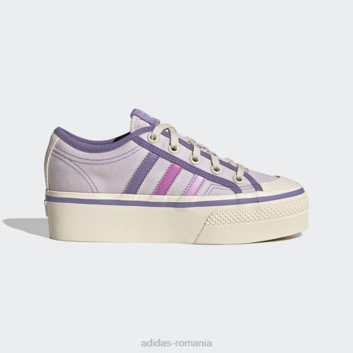 Adidas pantofi cu platformă nizza roz copii roz/liliac/alb 2JBN18098