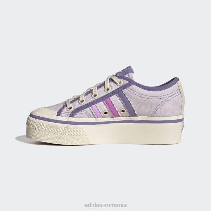 Adidas pantofi cu platformă nizza roz copii roz/liliac/alb 2JBN18098