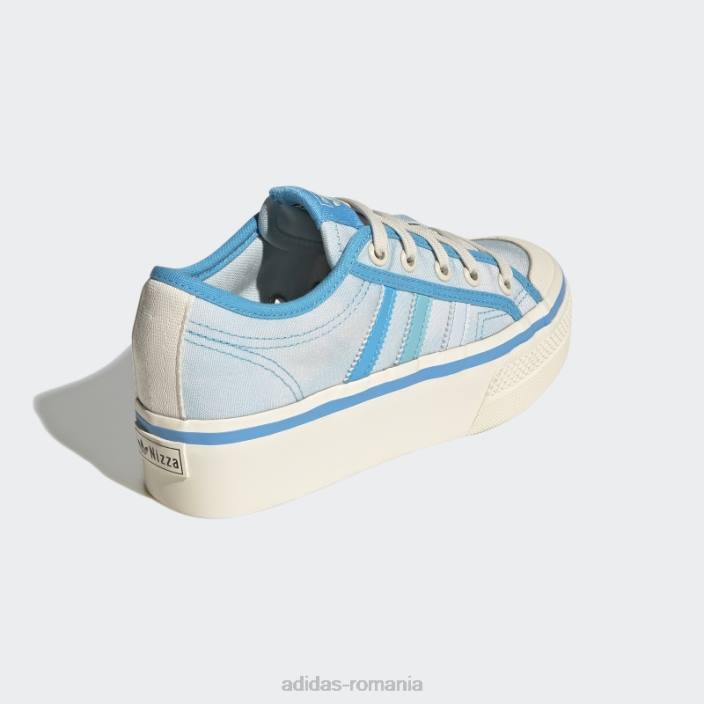 Adidas pantofi cu platforma nizza albastru adidas copii albastru/papură a cerului/alb 2JBN18072