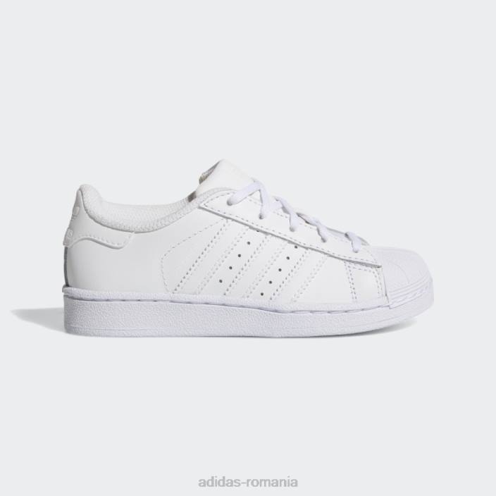 Adidas pantofi de fundație superstar albi copii alb 2JBN11558