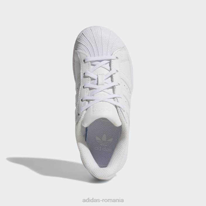 Adidas pantofi de fundație superstar albi copii alb 2JBN11558