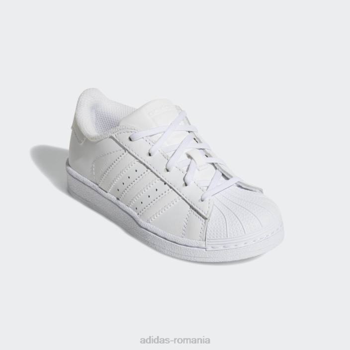 Adidas pantofi de fundație superstar albi copii alb 2JBN11558