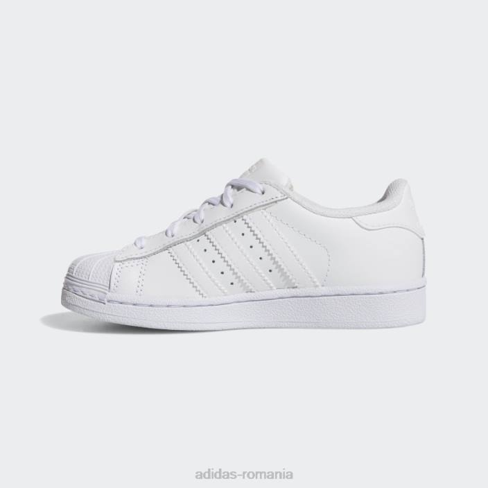 Adidas pantofi de fundație superstar albi copii alb 2JBN11558