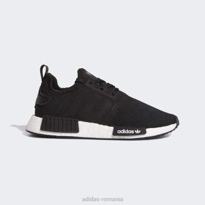 Adidas pantofi eleganti nmd-r1 rafinati albi copii alb negru 2JBN11058