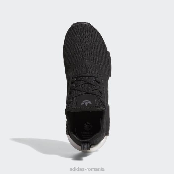 Adidas pantofi eleganti nmd-r1 rafinati albi copii alb negru 2JBN11058