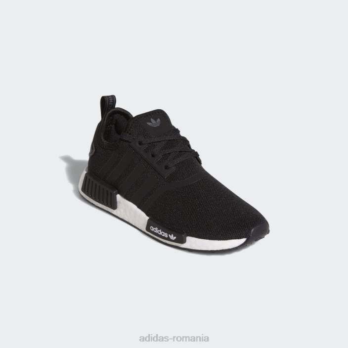 Adidas pantofi eleganti nmd-r1 rafinati albi copii alb negru 2JBN11058