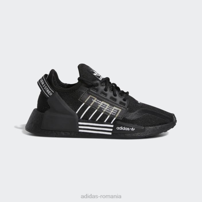 Adidas pantofi eleganti nmd-r1 v2 albi copii alb negru 2JBN11181