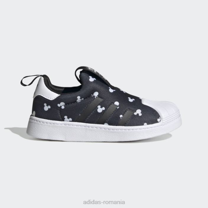 Adidas pantofi fashion superstar 360 alb copii alb negru 2JBN18249