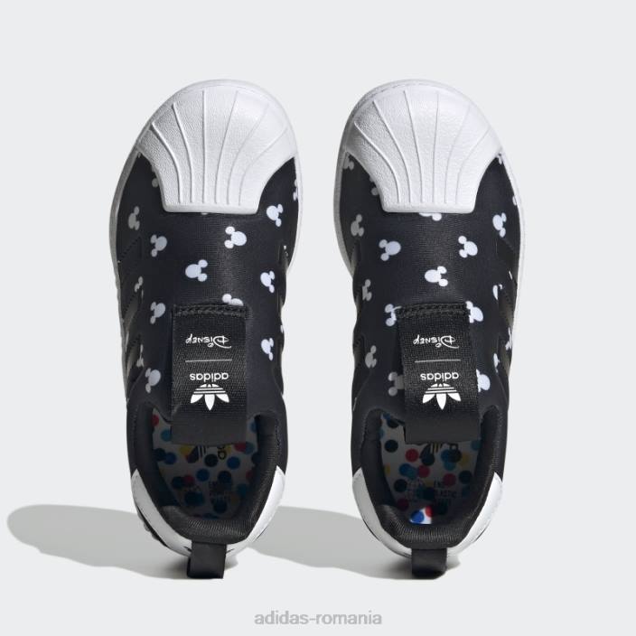 Adidas pantofi fashion superstar 360 alb copii alb negru 2JBN18249