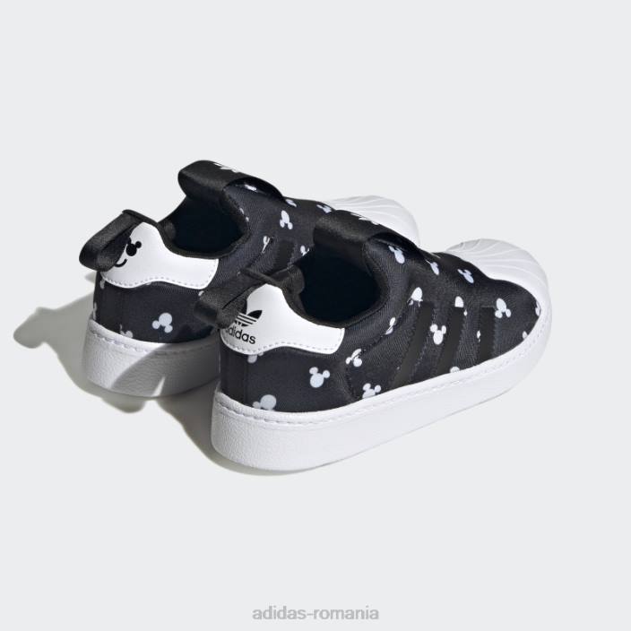 Adidas pantofi fashion superstar 360 alb copii alb negru 2JBN18249