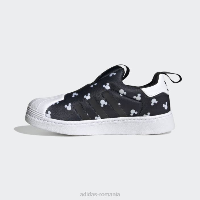 Adidas pantofi fashion superstar 360 alb copii alb negru 2JBN18249