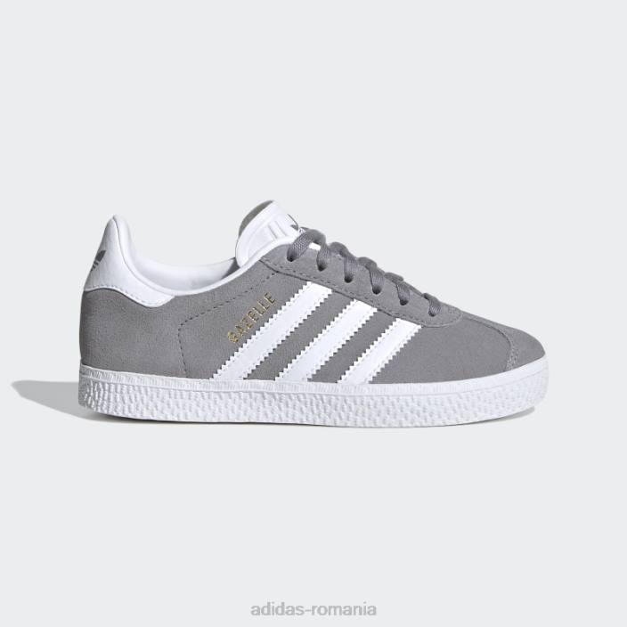 Adidas pantofi gazel gri copii gri/alb/auriu metalic 2JBN17764