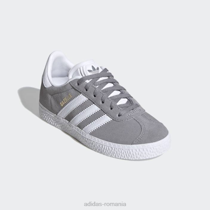 Adidas pantofi gazel gri copii gri/alb/auriu metalic 2JBN17764