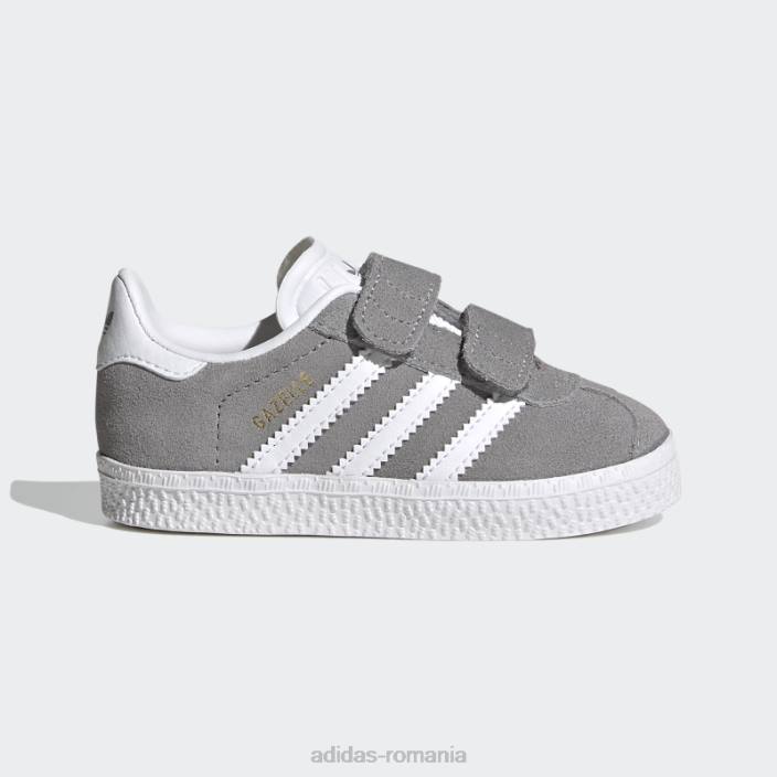 Adidas pantofi gazelle gri adidas copii gri/alb/auriu metalic 2JBN17826