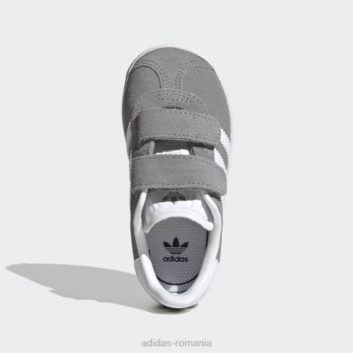 Adidas pantofi gazelle gri adidas copii gri/alb/auriu metalic 2JBN17826