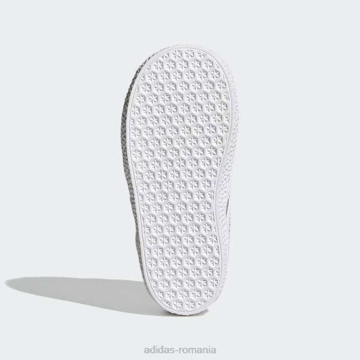 Adidas pantofi gazelle gri adidas copii gri/alb/auriu metalic 2JBN17826