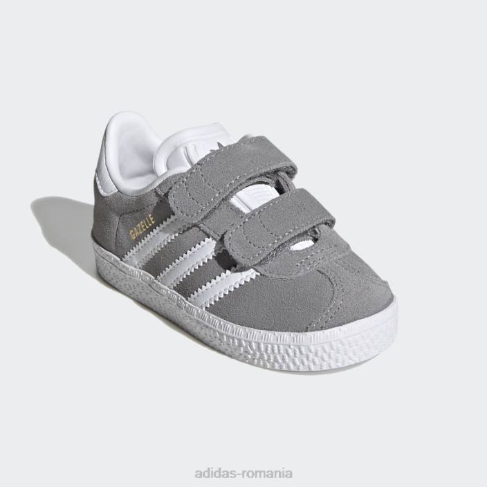 Adidas pantofi gazelle gri adidas copii gri/alb/auriu metalic 2JBN17826