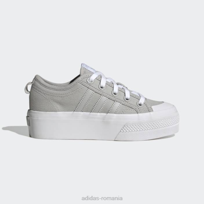 Adidas pantofi gri nizza platformă adidas copii gri/alb 2JBN17859