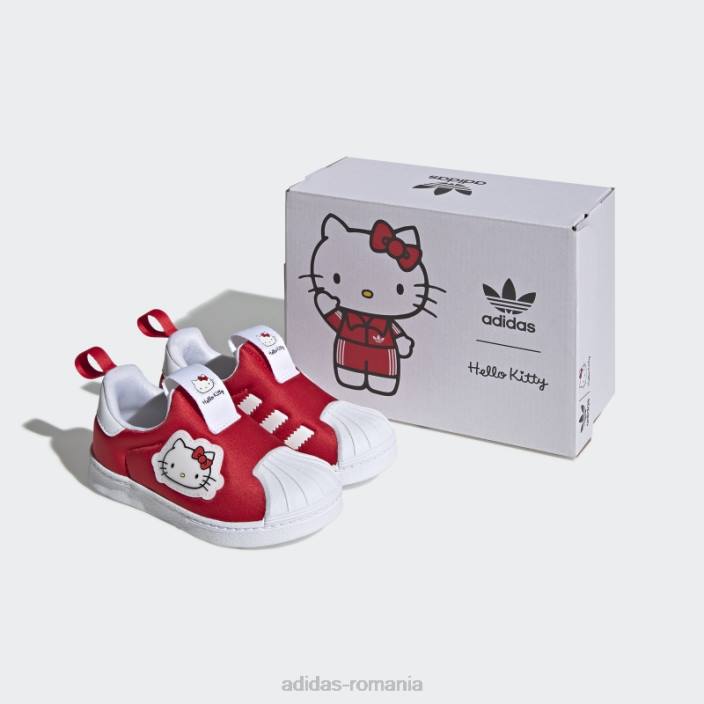 Adidas pantofi negri eleganti hello kitty superstar 360 copii roșu/alb/negru 2JBN11502