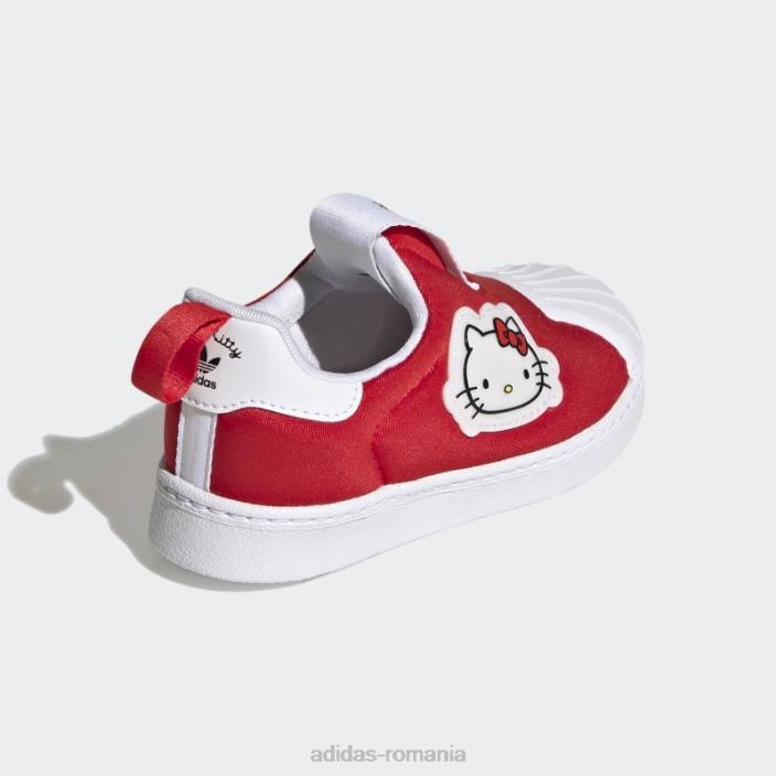 Adidas pantofi negri eleganti hello kitty superstar 360 copii roșu/alb/negru 2JBN11502