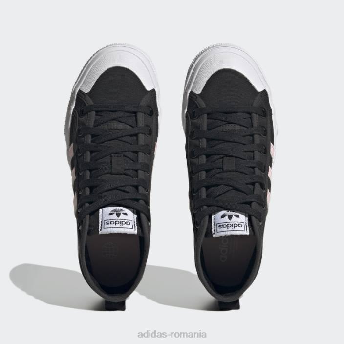 Adidas pantofi negri nizza platform mid adidas copii negru/roz/alb 2JBN17943