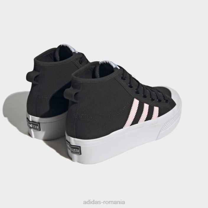 Adidas pantofi negri nizza platform mid adidas copii negru/roz/alb 2JBN17943