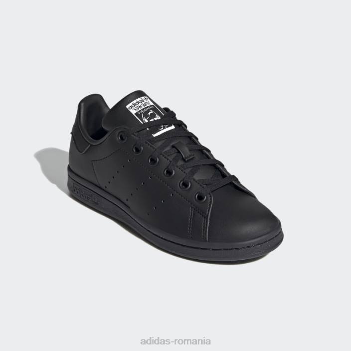 Adidas pantofi negri stan smith copii alb negru 2JBN17807