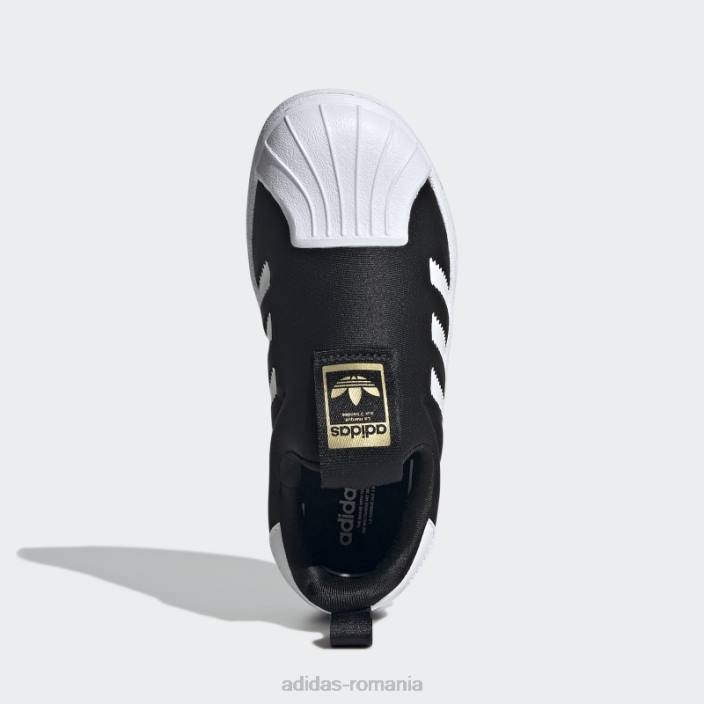 Adidas pantofi negri superstar 360 eleganti copii negru/alb/auriu metalic 2JBN11170