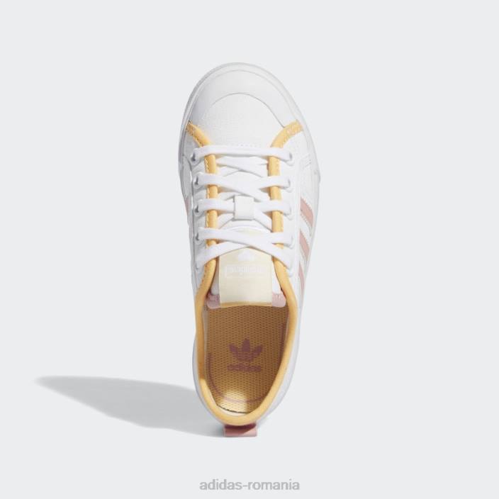 Adidas pantofi nizza chihlimbar fierbinte copii alb/mov/chihlimbar 2JBN18101