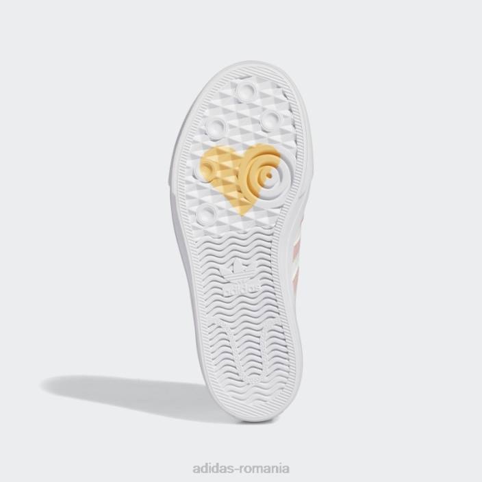 Adidas pantofi nizza chihlimbar fierbinte copii alb/mov/chihlimbar 2JBN18101