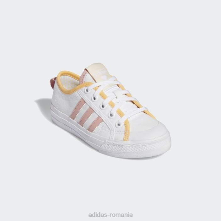 Adidas pantofi nizza chihlimbar fierbinte copii alb/mov/chihlimbar 2JBN18101
