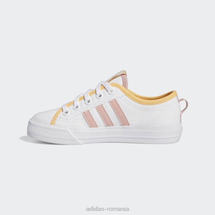 Adidas pantofi nizza chihlimbar fierbinte copii alb/mov/chihlimbar 2JBN18101