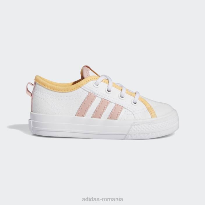 Adidas pantofi nizza chihlimbar fierbinte copii alb/mov/chihlimbar 2JBN18202