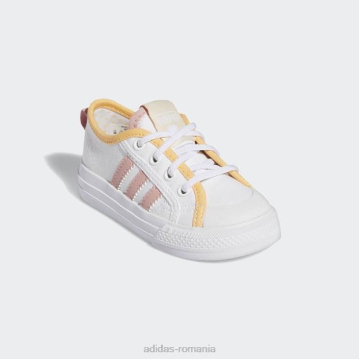 Adidas pantofi nizza chihlimbar fierbinte copii alb/mov/chihlimbar 2JBN18202