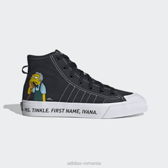 Adidas pantofi nizza hi rf negri copii alb negru 2JBN18199