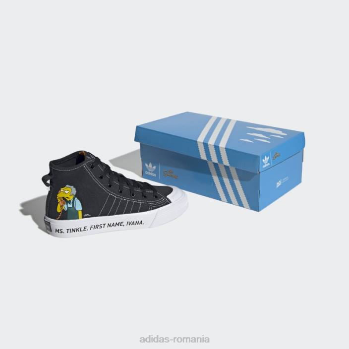 Adidas pantofi nizza hi rf negri copii alb negru 2JBN18199