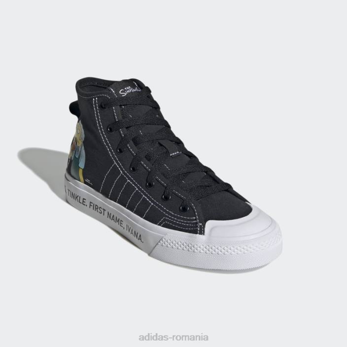 Adidas pantofi nizza hi rf negri copii alb negru 2JBN18199