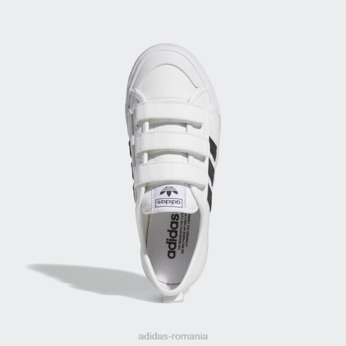 Adidas pantofi nizza moda neagra copii alb negru 2JBN18185