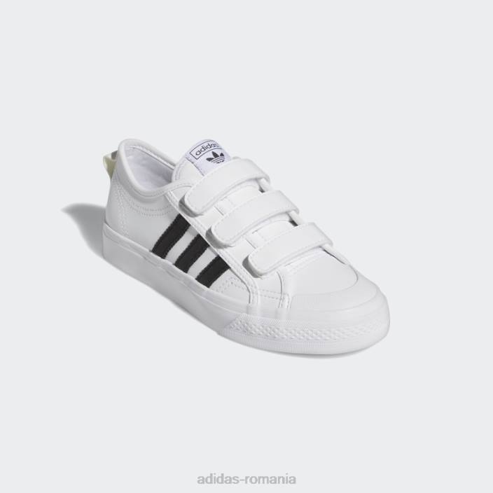Adidas pantofi nizza moda neagra copii alb negru 2JBN18185