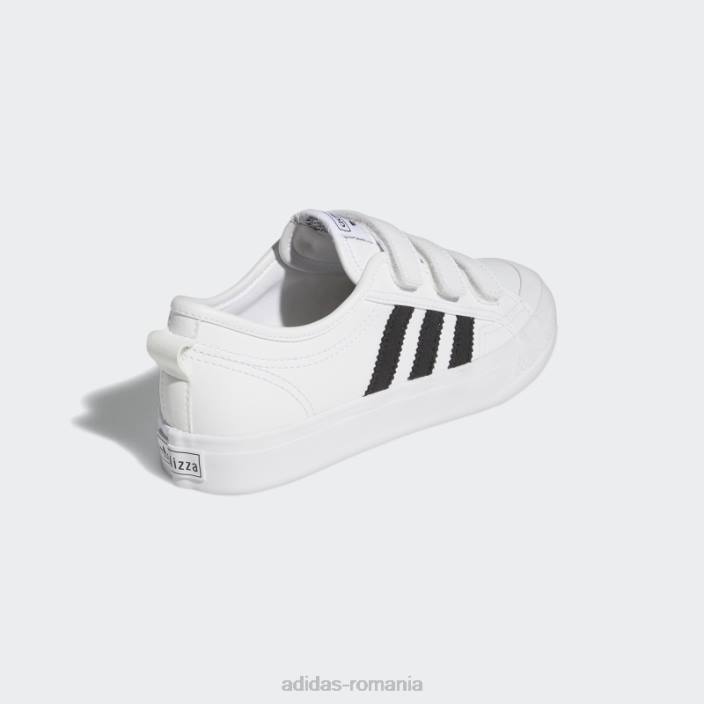 Adidas pantofi nizza moda neagra copii alb negru 2JBN18185