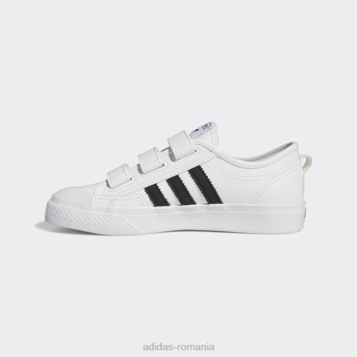 Adidas pantofi nizza moda neagra copii alb negru 2JBN18185