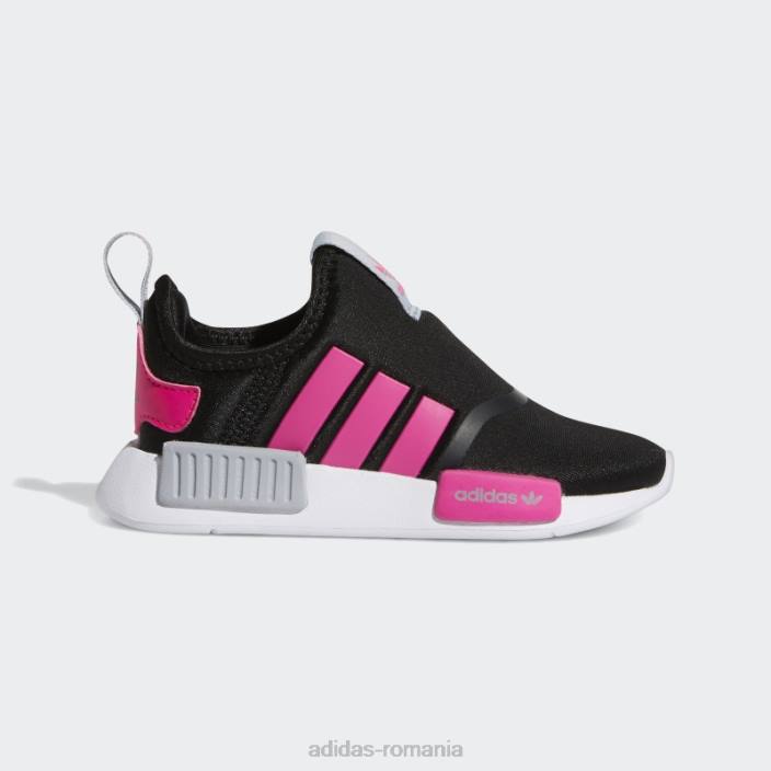 Adidas pantofi nmd 360 negru adidas copii negru/roz șoc/argintiu 2JBN18084