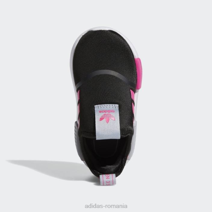 Adidas pantofi nmd 360 negru adidas copii negru/roz șoc/argintiu 2JBN18084